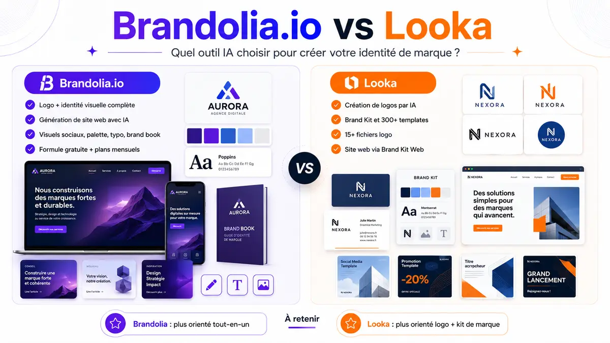 Brandolia vs Looka AI logo generator comparison 2026