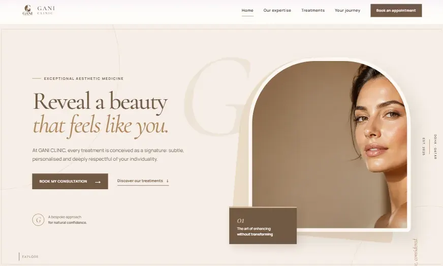 Website generated by Brandolia using the same brand identity as the logo