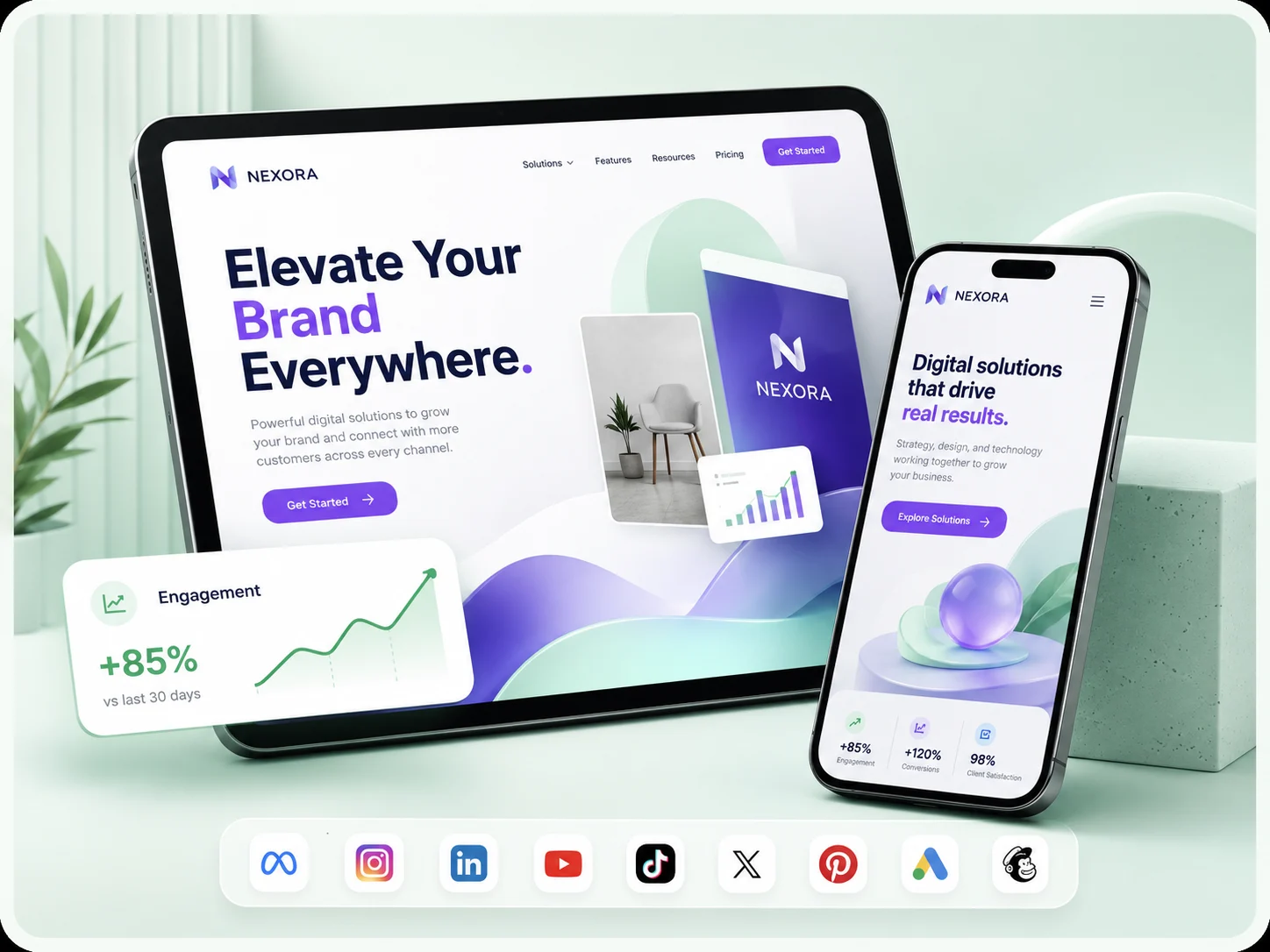 Social and marketing visuals on devices